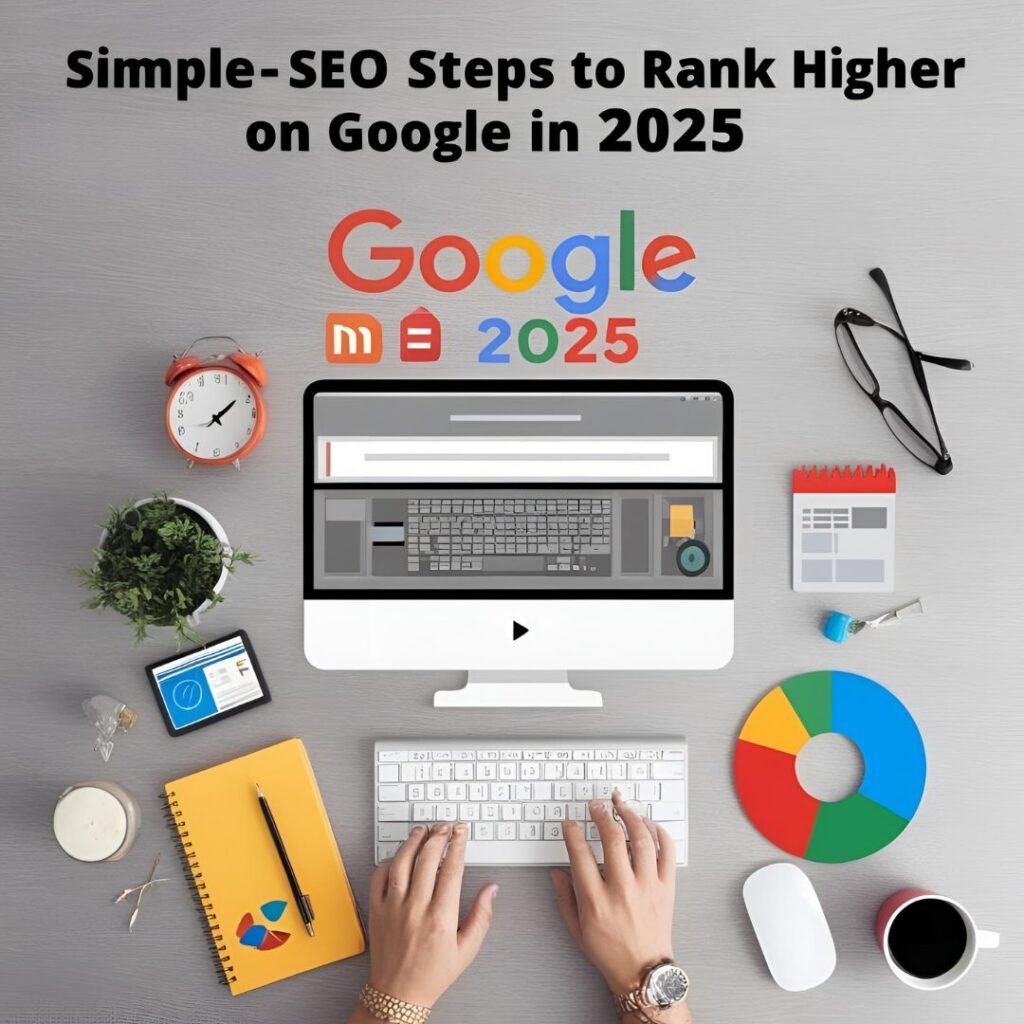make a picture without text for Simple SEO Steps to Rank Higher on Google in 2025